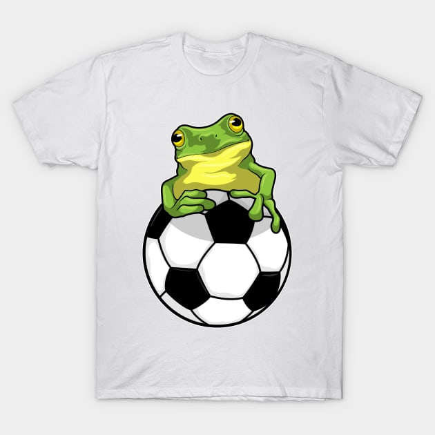 Frog with Soccer ball T-Shirt by Markus Schnabel